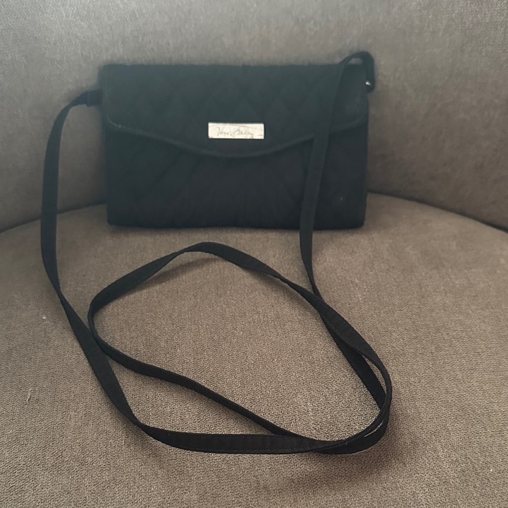 Vera Bradley Black Quilted Crossbody Wallet